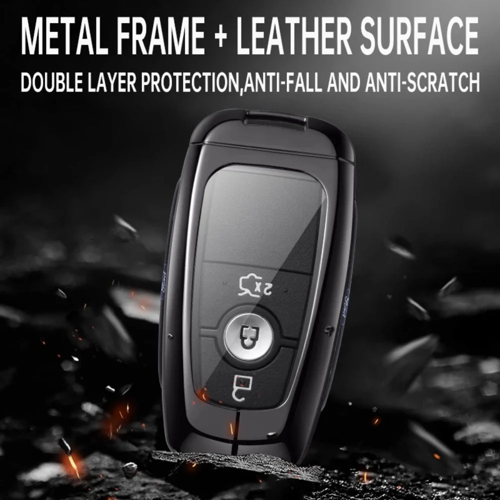Ford Alloy + Leather Protection Car Key Fob Case Cover For Ranger, Wildtrak, Everest, Explorer, Ecosport, Edge, Escape, Focus, Fiesta, Mustang - Image 8