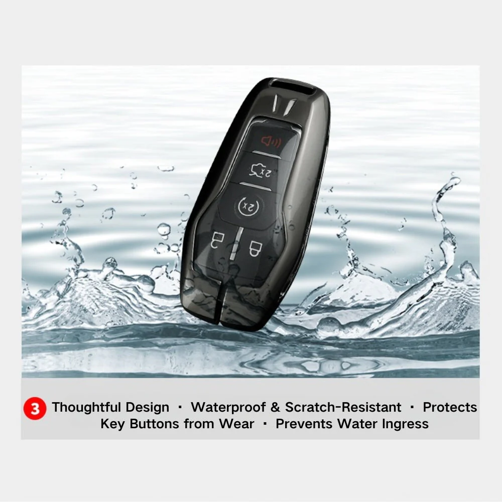 Ford Mustang Zinc Alloy Leather Car Key Fob Case Cover - Image 10