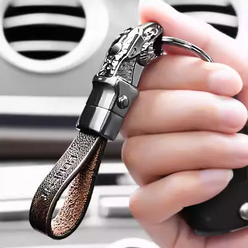Genuine Leather Car Keychain – Premium Key Ring Chain for Men - Image 6