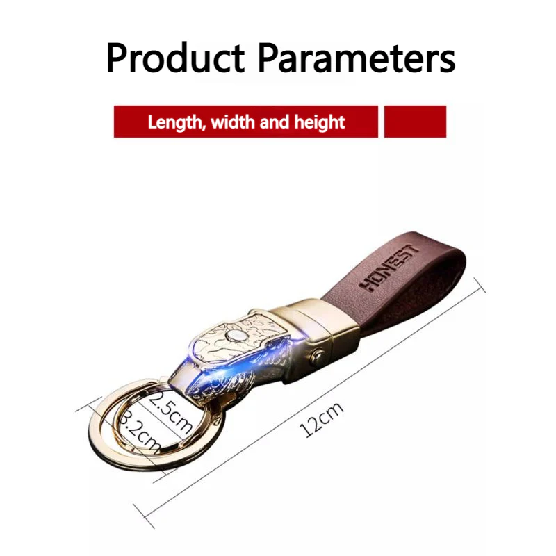 Genuine Leather Car Keychain – Premium Key Ring Chain for Men - Image 8