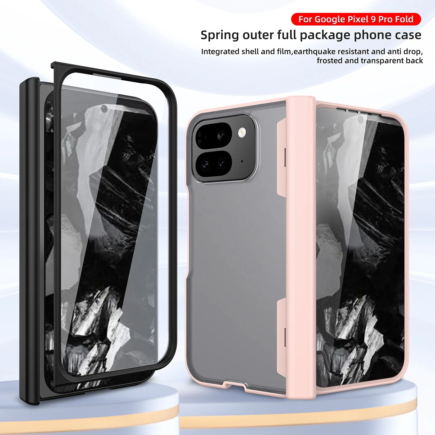 Google Pixel 10 Pro Fold - Full Coverage Matte Folding Spring Hinge Case - Image 2