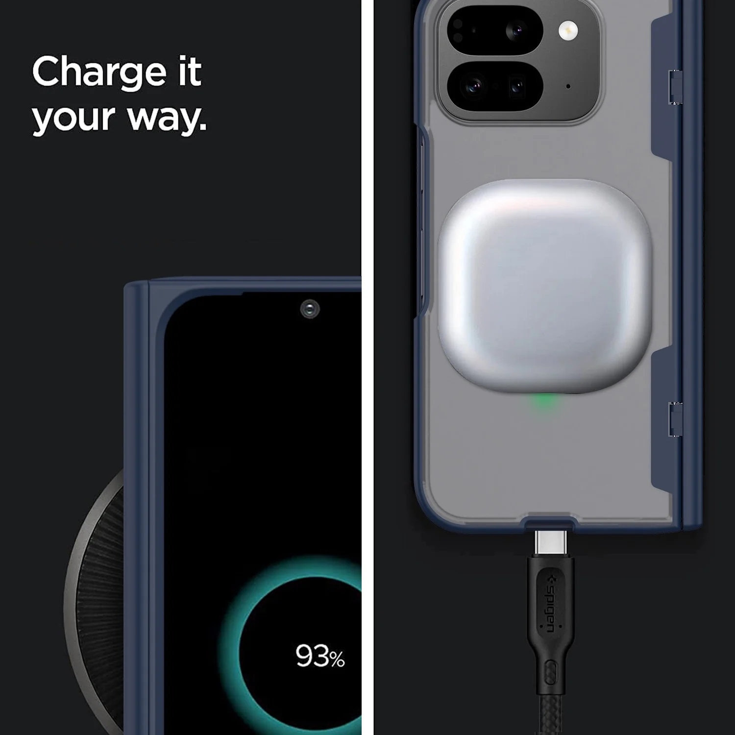 Google Pixel 10 Pro Fold - Full Coverage Matte Folding Spring Hinge Case - Image 8