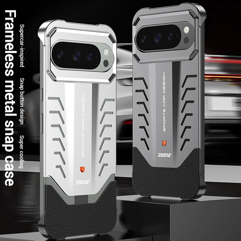 Google Pixel 9 & Pro - Borderless Aluminum Alloy Auto-Lock Cooling Phone Case - Image 3
