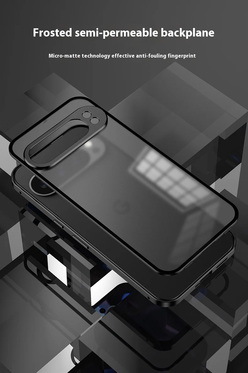 Google Pixel 9/Pro/Pro XL - Full Cover Metal Frame Shockproof Matte Case - Image 12