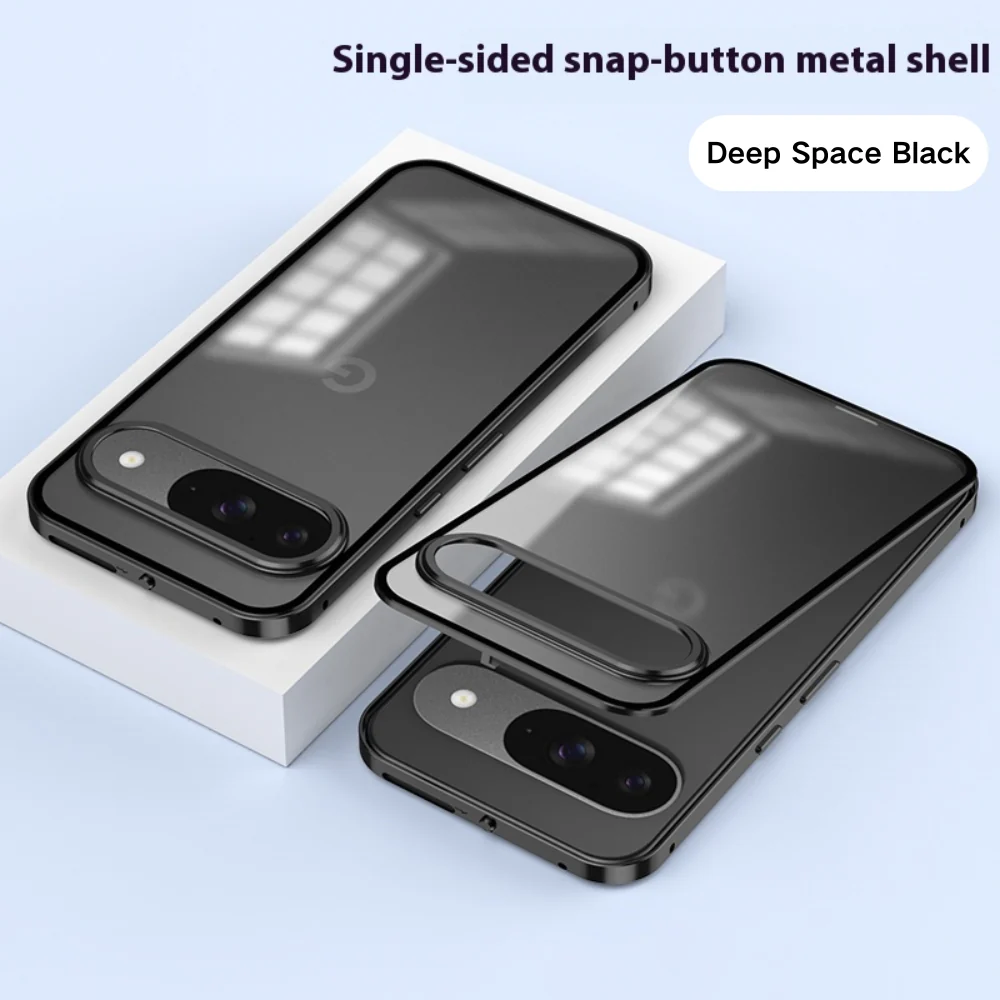 Google Pixel 9/Pro/Pro XL - Full Cover Metal Frame Shockproof Matte Case - Image 2