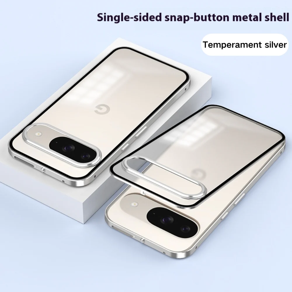 Google Pixel 9/Pro/Pro XL - Full Cover Metal Frame Shockproof Matte Case - Image 3