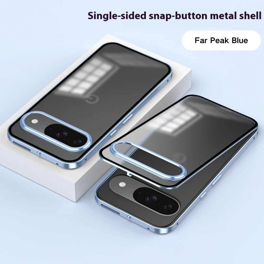 Google Pixel 9/Pro/Pro XL - Full Cover Metal Frame Shockproof Matte Case - Image 4
