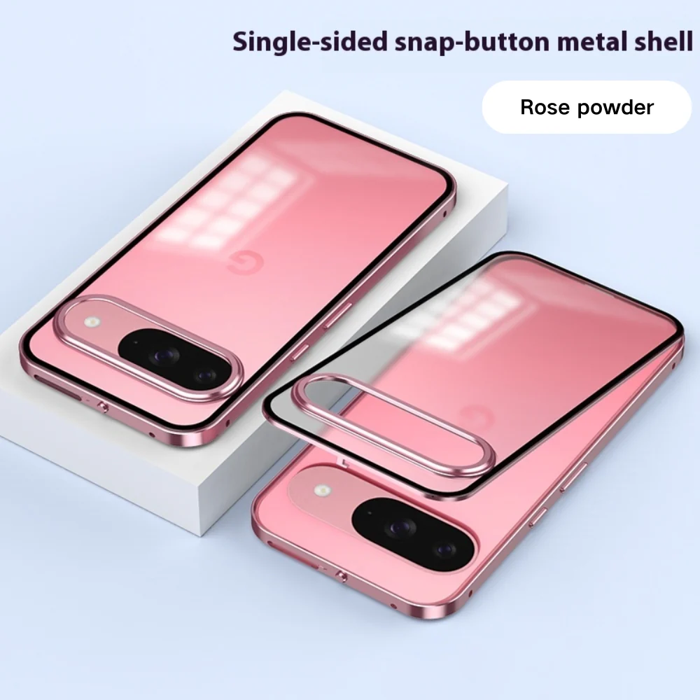 Google Pixel 9/Pro/Pro XL - Full Cover Metal Frame Shockproof Matte Case - Image 5