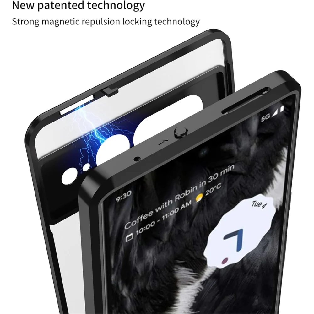 Google Pixel 9/Pro/Pro XL - Full Cover Metal Frame Shockproof Matte Case - Image 8