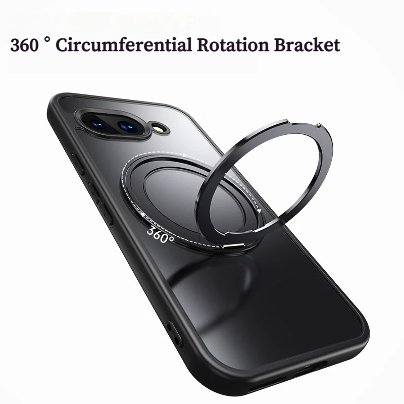 Google Pixel 9A - 360° Rotating Stand Full-Cover Matte Shockproof Case - Image 4