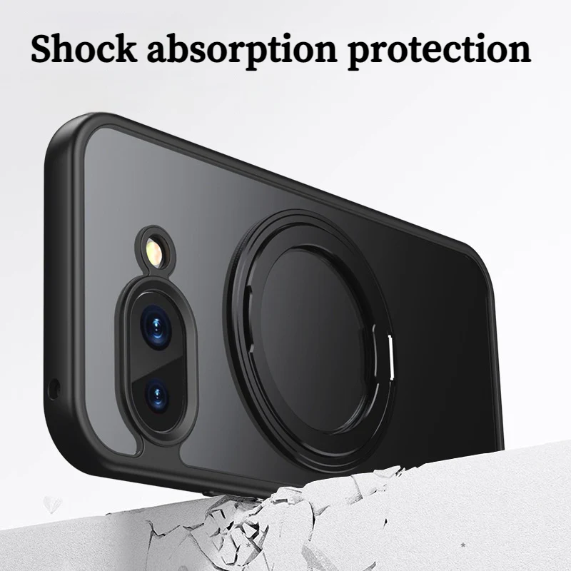 Google Pixel 9A - 360° Rotating Stand Full-Cover Matte Shockproof Case - Image 5