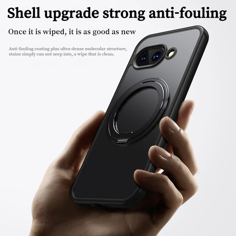 Google Pixel 9A - 360° Rotating Stand Full-Cover Matte Shockproof Case - Image 6