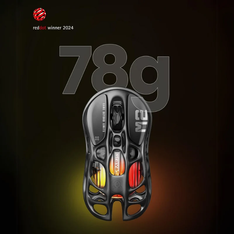 GravaStar Mercury M2 Wireless Gaming Mouse with Optical Sensor with 26,000 DPI 79g Lightweight - Image 4