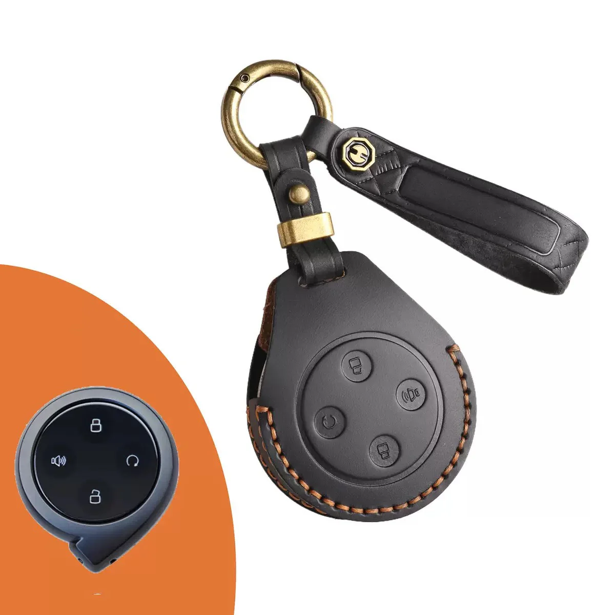 Great Wall Handcrafted Genuine Leather Car Key Fob Case Cover For 2023 Great Wall Shanhai Cannon - Image 3
