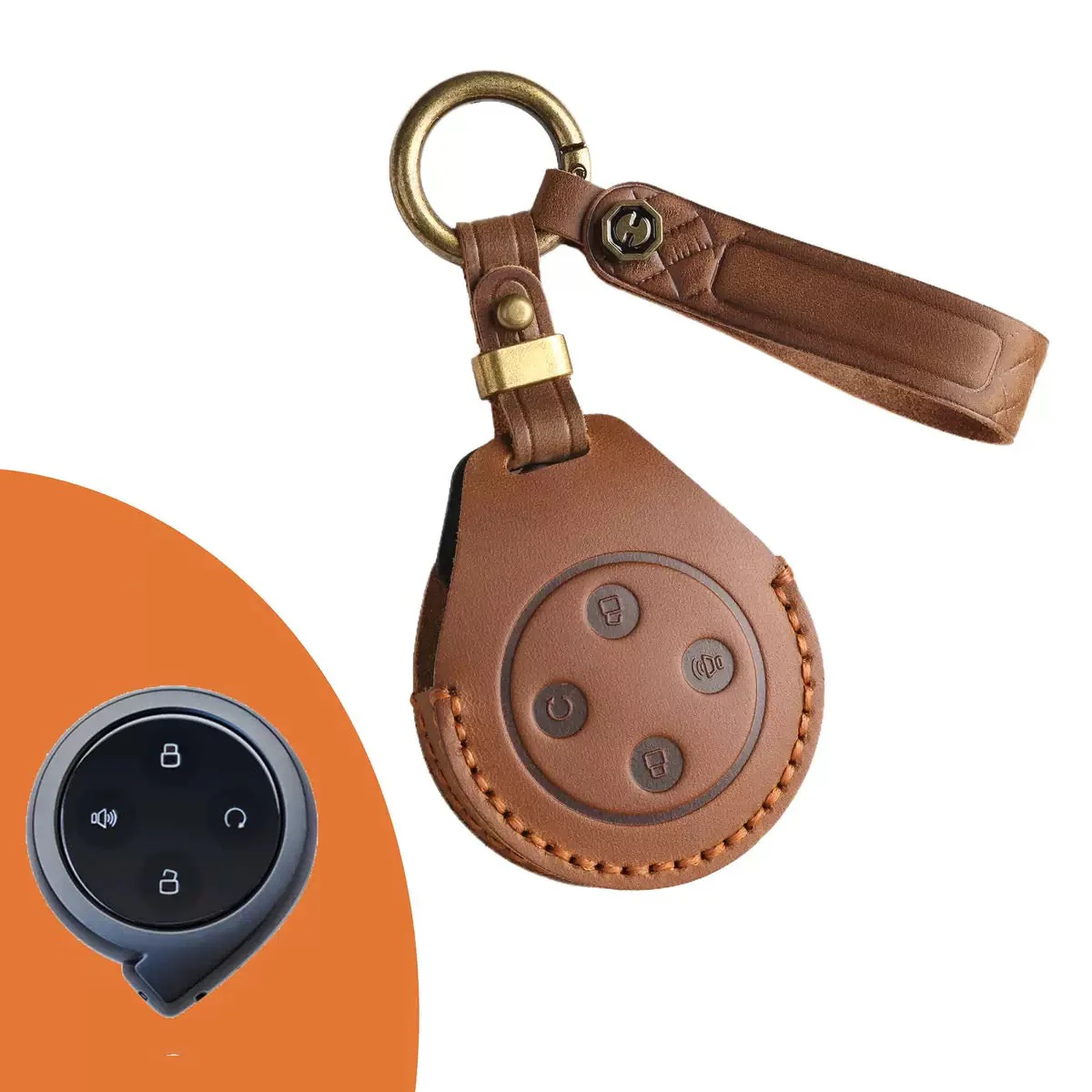 Great Wall Handcrafted Genuine Leather Car Key Fob Case Cover For 2023 Great Wall Shanhai Cannon - Image 5