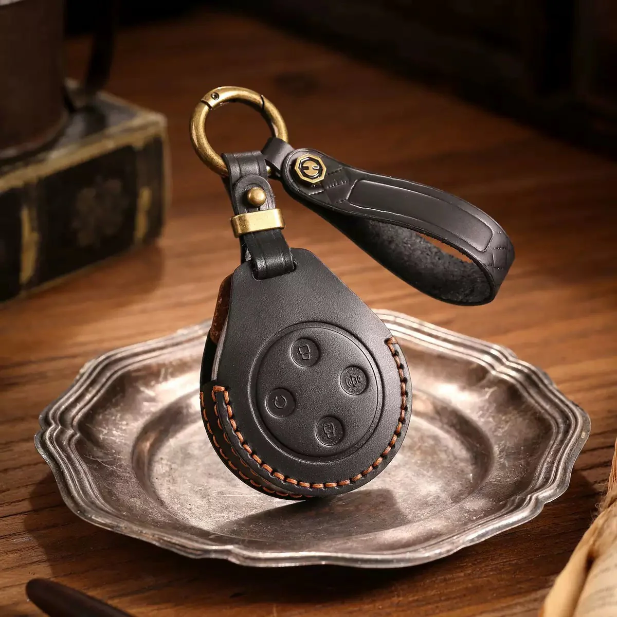 Great Wall Handcrafted Genuine Leather Car Key Fob Case Cover For 2023 Great Wall Shanhai Cannon - Image 6