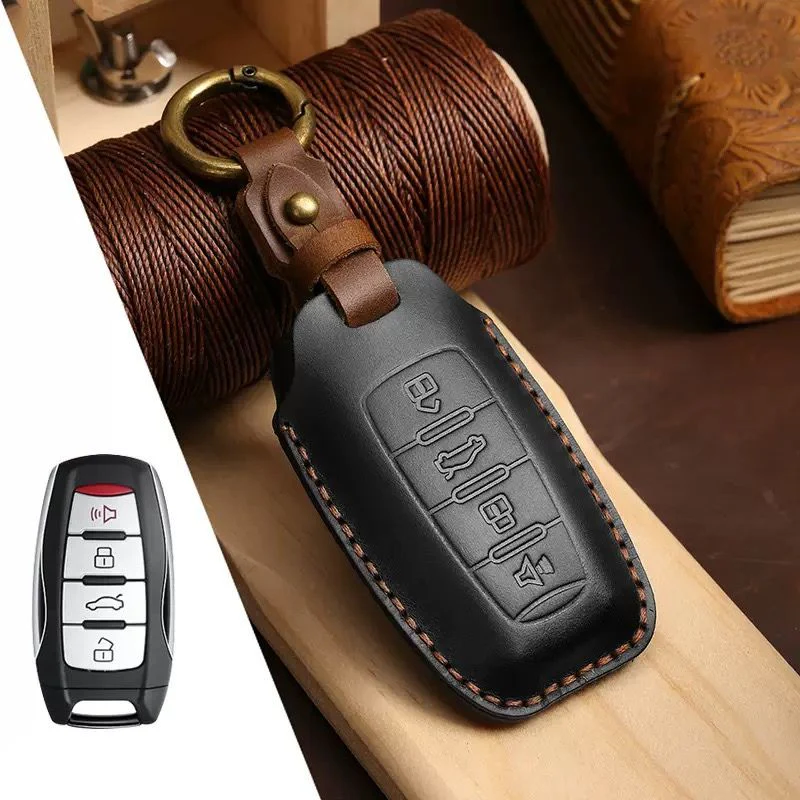 Great Wall Handcrafted Genuine Leather Car Key Fob Case Cover For ORA Good Cat, Lightning Cat, Black Cat, Ballet Cat, Good Cat GT, White Cat - Image 4
