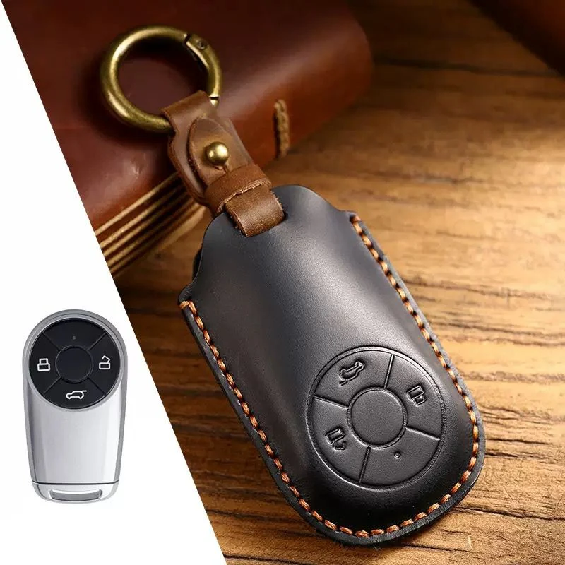 Great Wall Handcrafted Genuine Leather Car Key Fob Case Cover For ORA Good Cat, Lightning Cat, Black Cat, Ballet Cat, Good Cat GT, White Cat - Image 7