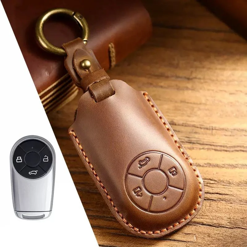 Great Wall Handcrafted Genuine Leather Car Key Fob Case Cover For ORA Good Cat, Lightning Cat, Black Cat, Ballet Cat, Good Cat GT, White Cat - Image 9