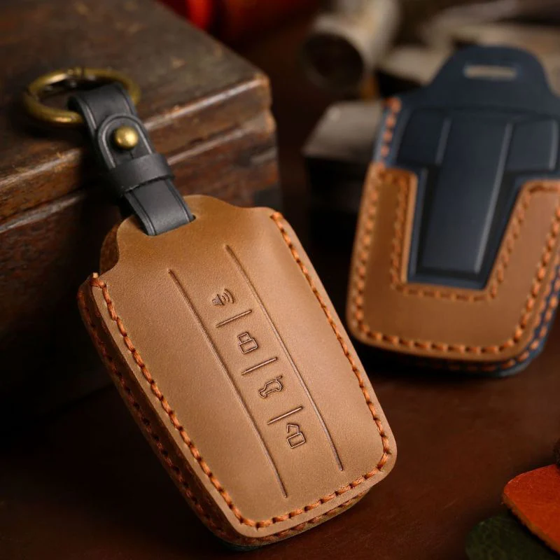 Great Wall Handcrafted Genuine Leather Car Key Fob Case Cover For Tank 300, 400, 500, 700 - Image 2