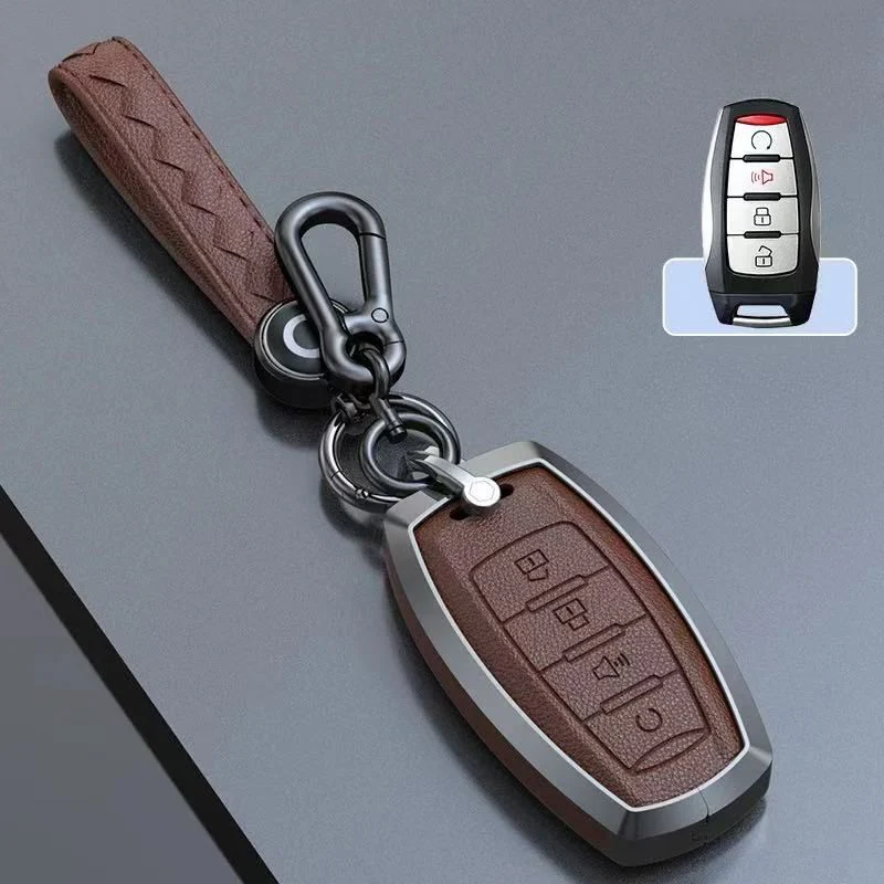 Great Wall Zinc Alloy Leather Car Key Fob Case Cover For GWM Cannon (Pao) Passenger, Commercial - Image 11