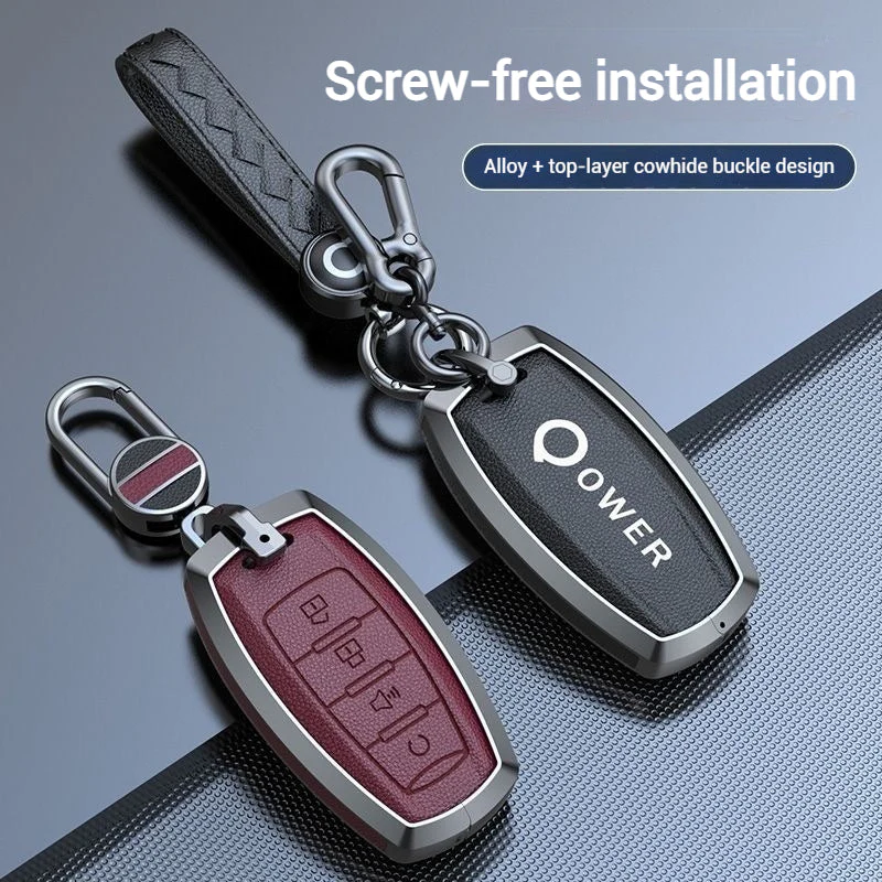 Great Wall Zinc Alloy Leather Car Key Fob Case Cover For GWM Cannon (Pao) Passenger, Commercial - Image 19