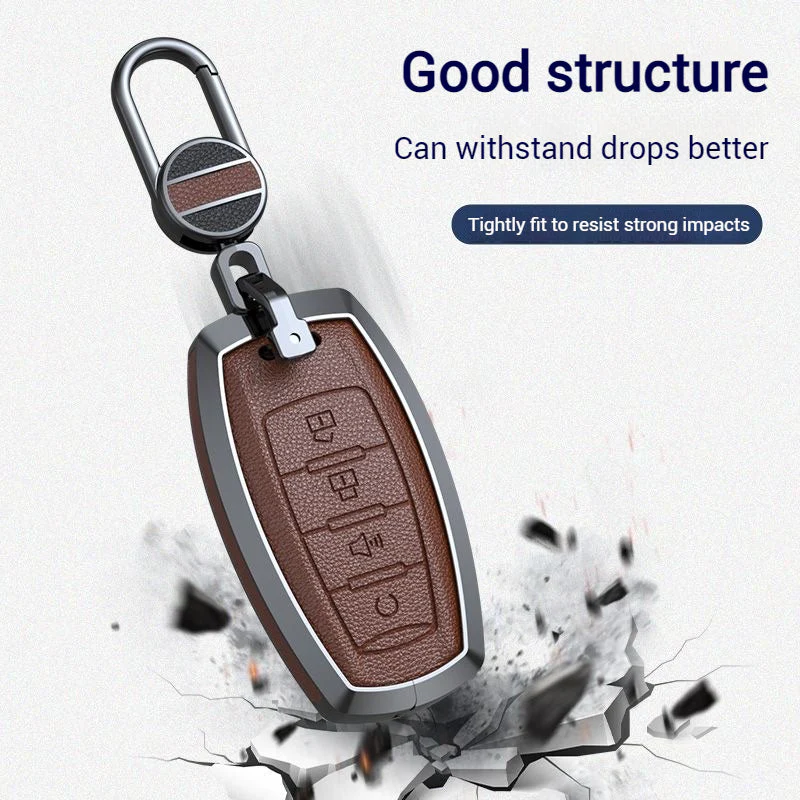 Great Wall Zinc Alloy Leather Car Key Fob Case Cover For GWM Cannon (Pao) Passenger, Commercial - Image 22