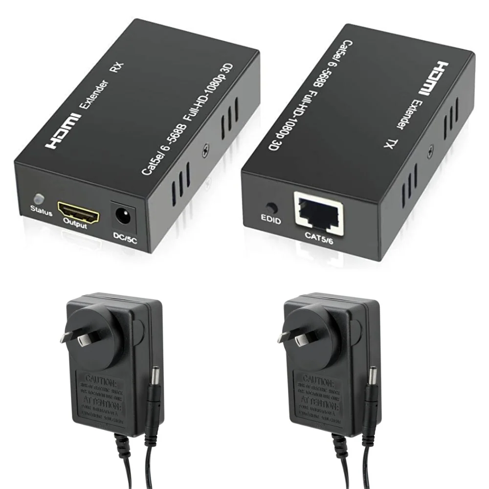 [HDTV-60M] Full HD RJ45 Cat6 to HDMI 60M Extender Cable Pair