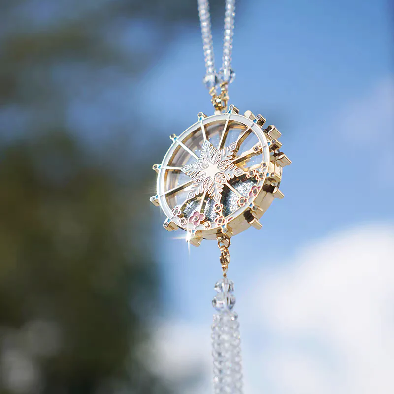High-End Exquisite Ferris Wheel Liquid Sand Crystal Car Rearview Mirror Pendant Interior Decoration - Image 3