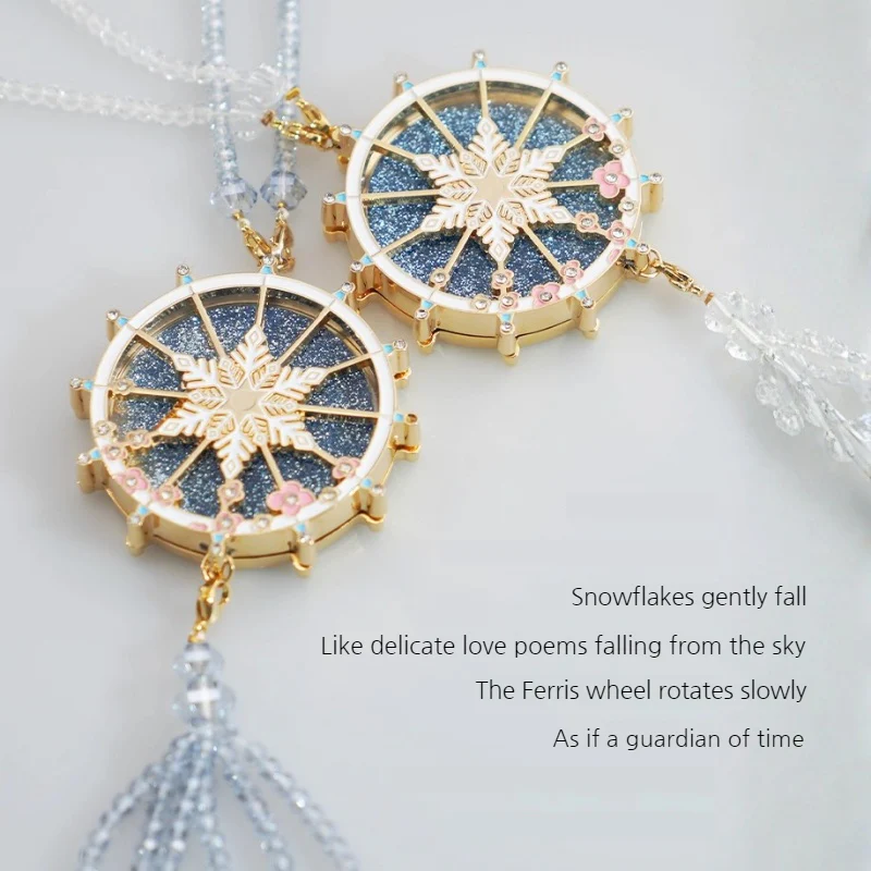 High-End Exquisite Ferris Wheel Liquid Sand Crystal Car Rearview Mirror Pendant Interior Decoration - Image 7