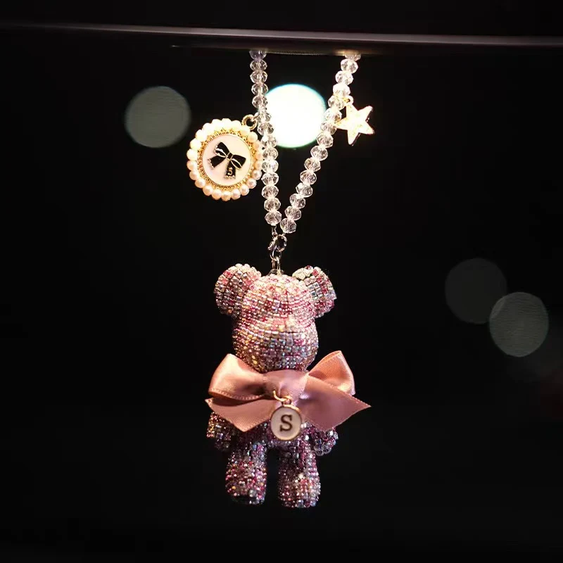 High-Quality Trendy Bear Car Hanging Ornament Creative Car Rearview Mirror Pendant