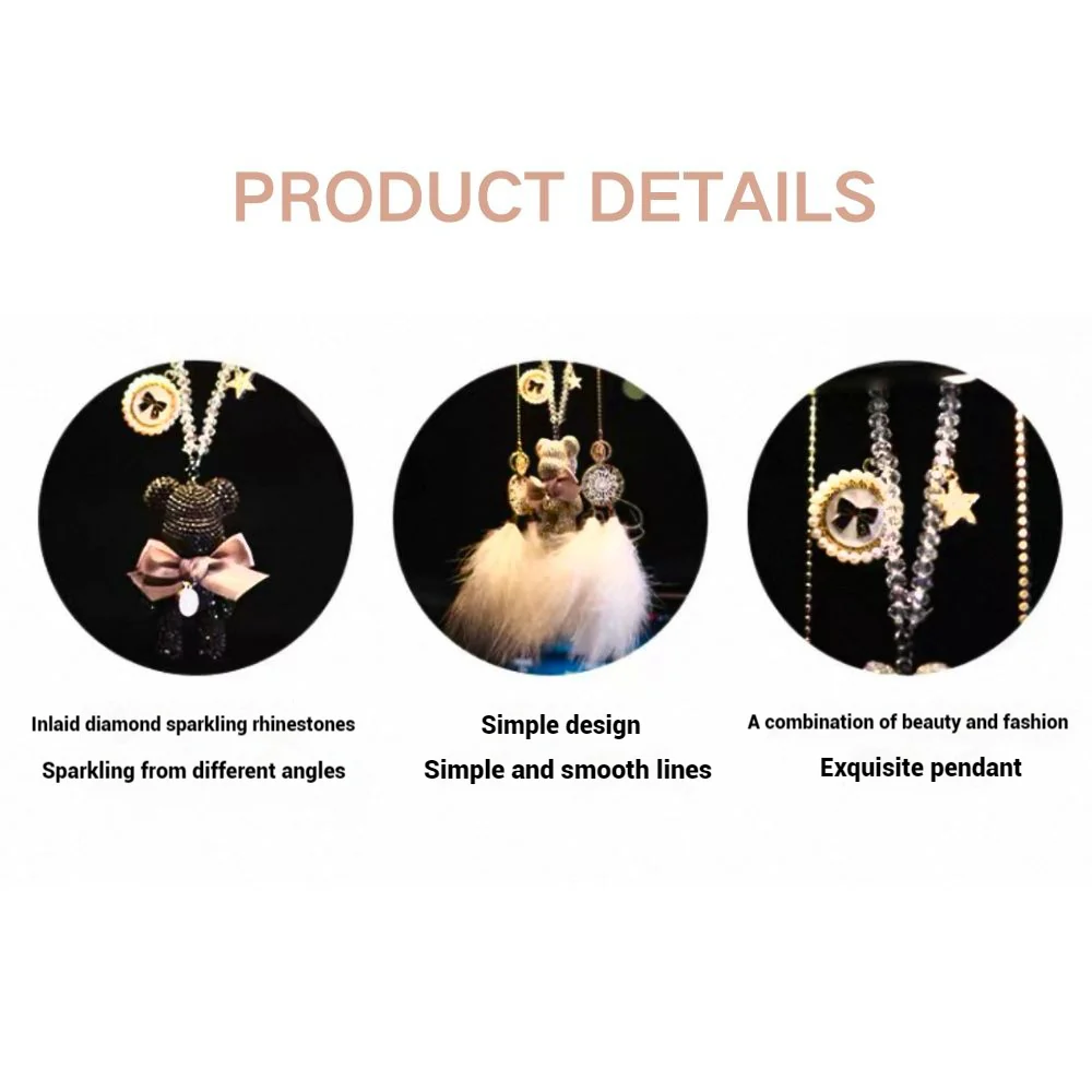 High-Quality Trendy Bear Car Hanging Ornament Creative Car Rearview Mirror Pendant - Image 2