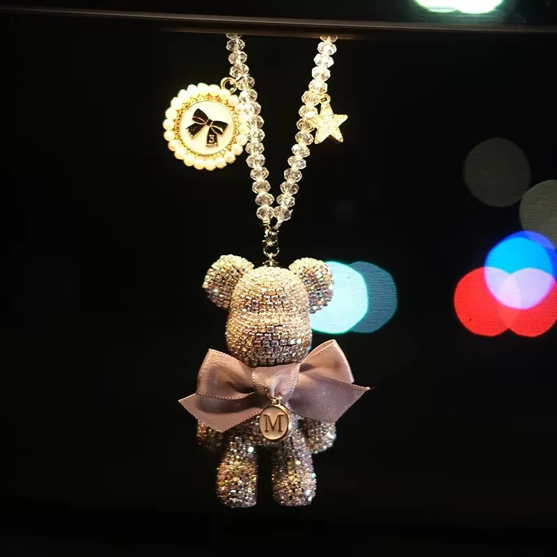 High-Quality Trendy Bear Car Hanging Ornament Creative Car Rearview Mirror Pendant - Image 5