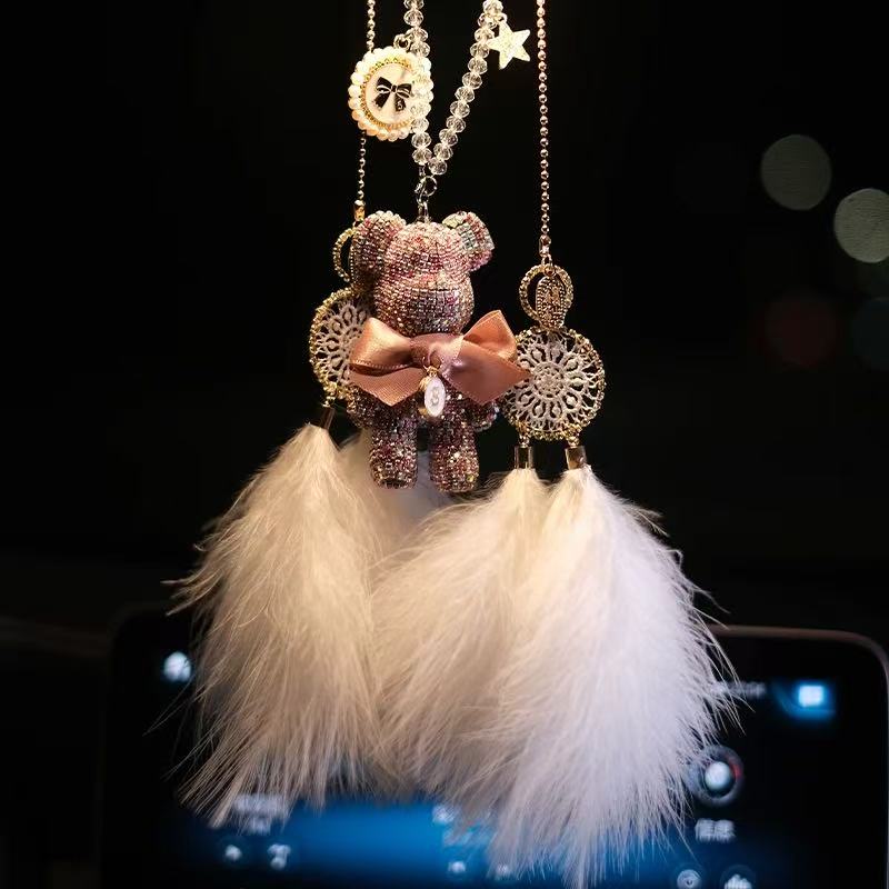 High-Quality Trendy Bear Car Hanging Ornament Creative Car Rearview Mirror Pendant - Image 7