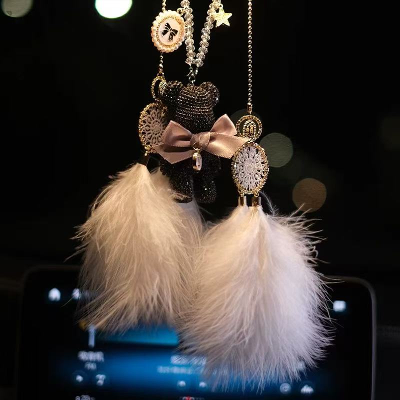 High-Quality Trendy Bear Car Hanging Ornament Creative Car Rearview Mirror Pendant - Image 8