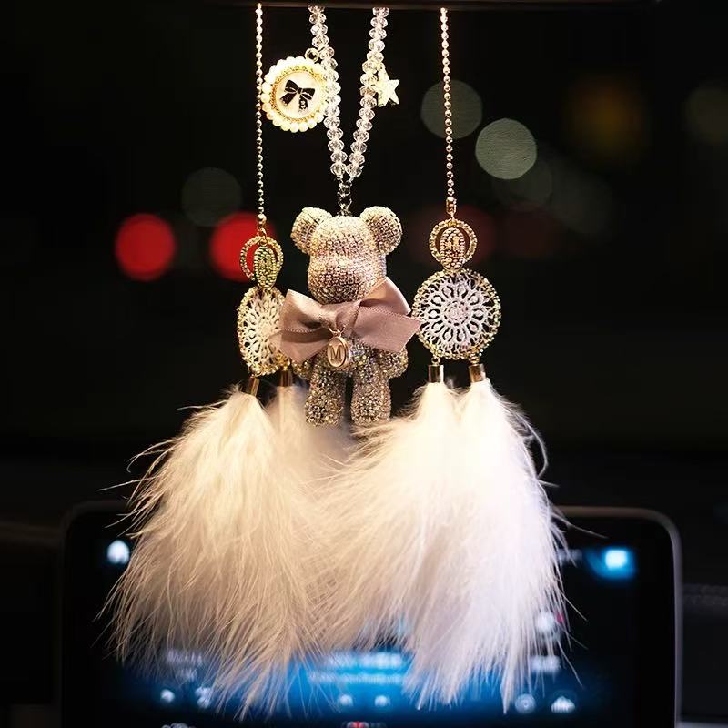 High-Quality Trendy Bear Car Hanging Ornament Creative Car Rearview Mirror Pendant - Image 9