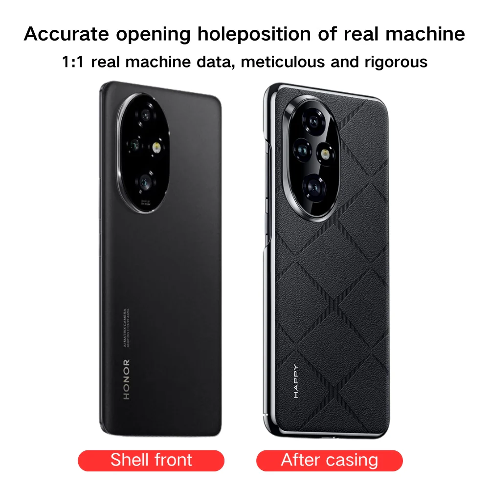 Honor 200/Pro - Plain Leather PC Phone Case - Image 10