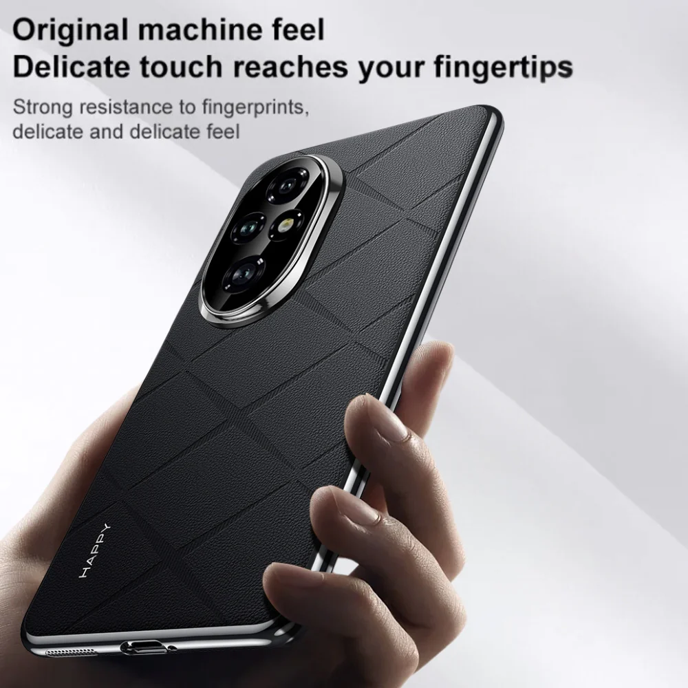 Honor 200/Pro - Plain Leather PC Phone Case - Image 11