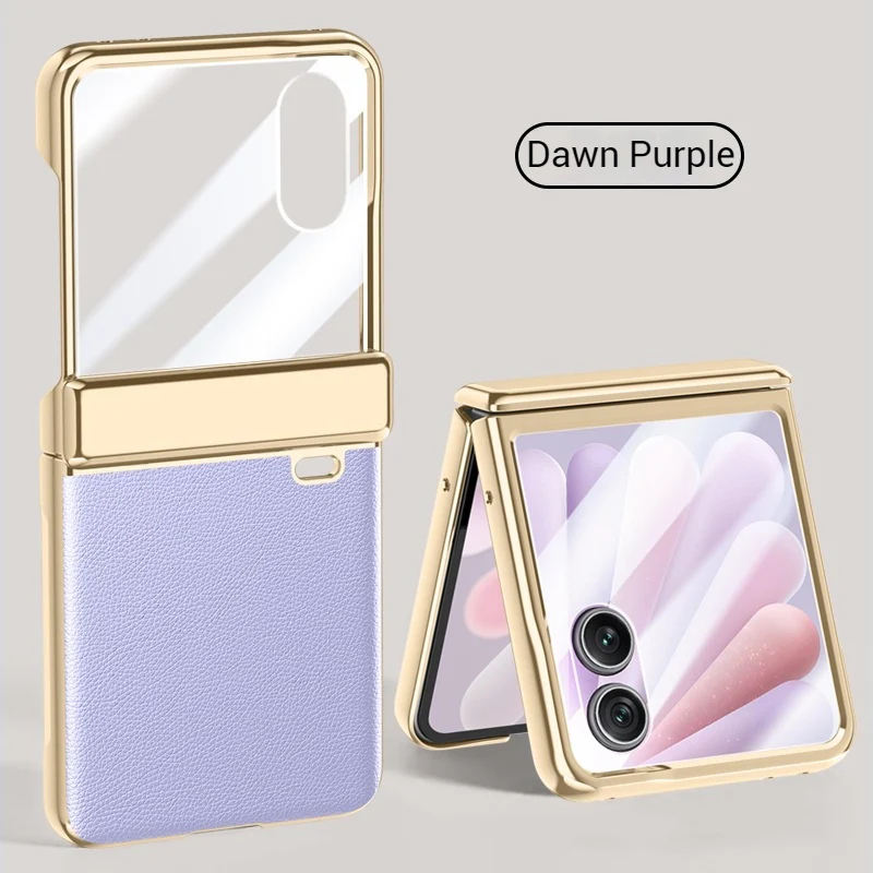 Honor Magic V Flip 2 Electroplated Chain Shockproof Plain Leather Essentials Series Case With Screen Protector - Image 10