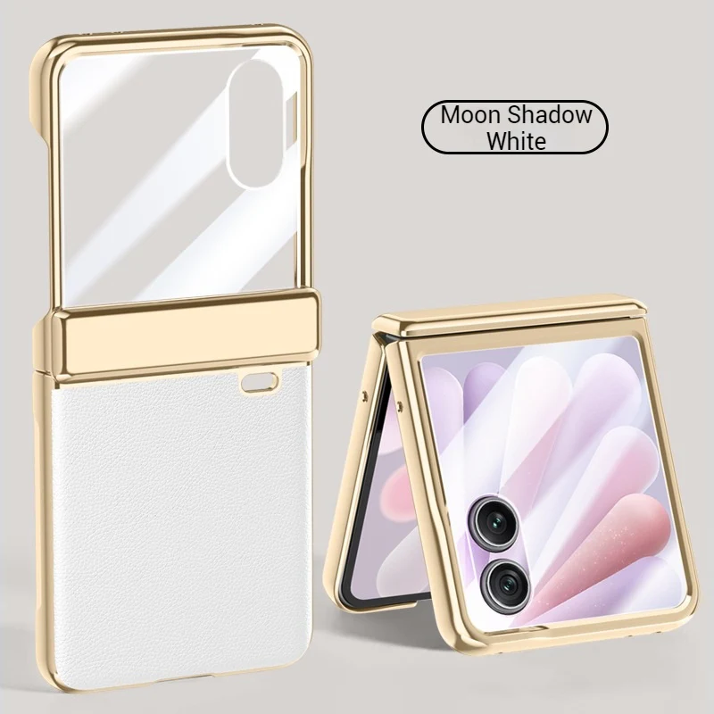 Honor Magic V Flip 2 Electroplated Chain Shockproof Plain Leather Essentials Series Case With Screen Protector - Image 11