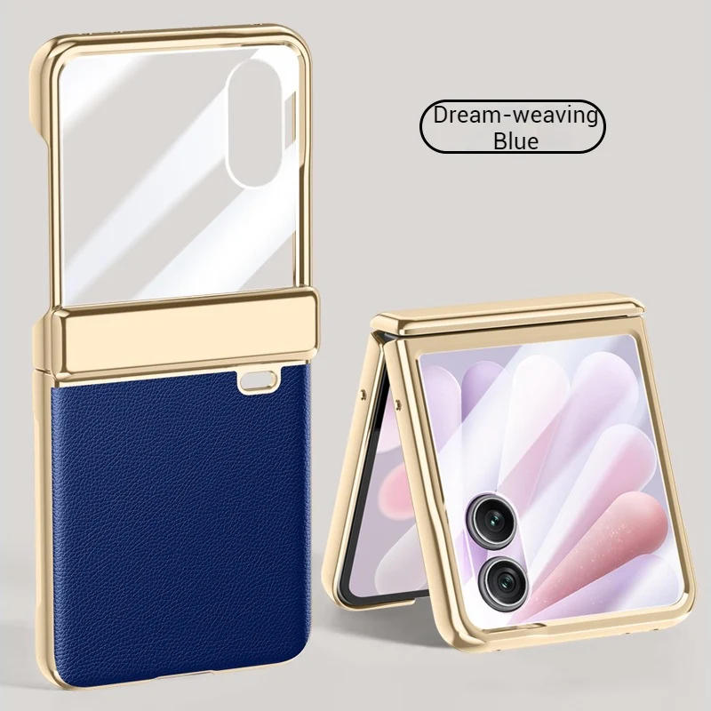 Honor Magic V Flip 2 Electroplated Chain Shockproof Plain Leather Essentials Series Case With Screen Protector - Image 12