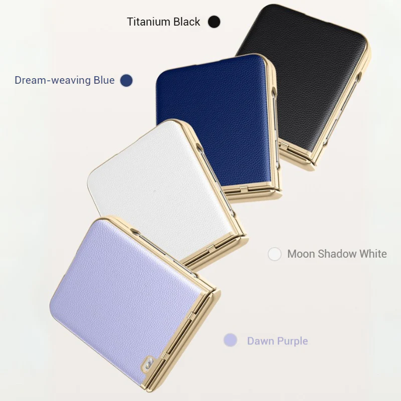 Honor Magic V Flip 2 Electroplated Chain Shockproof Plain Leather Essentials Series Case With Screen Protector - Image 8