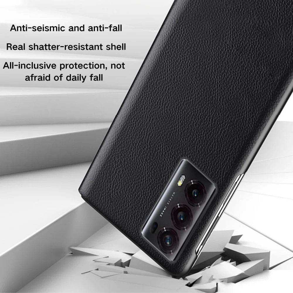 Honor Magic V2 - Premium Leather Smart Touch Side Window Flip Stand Case - Image 11