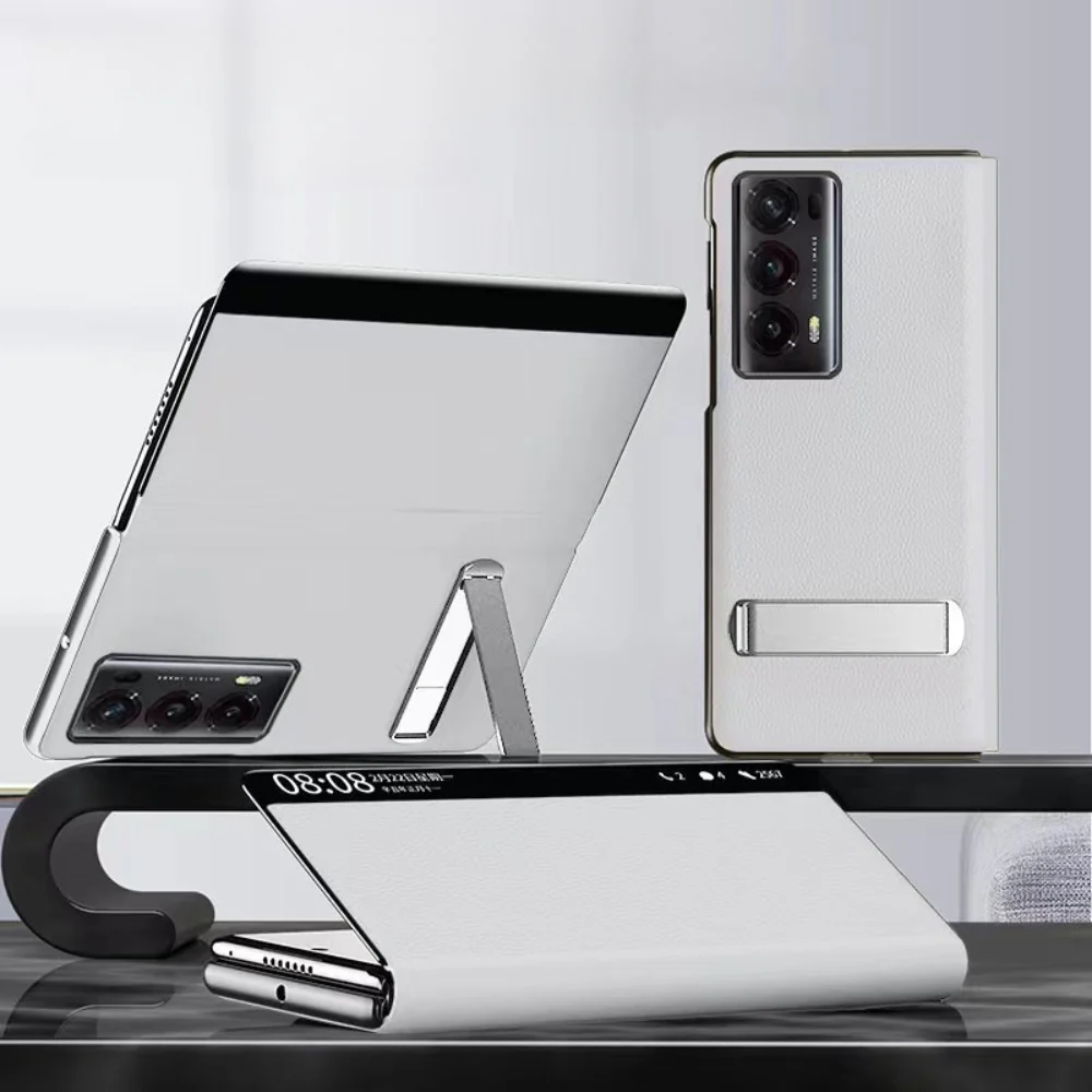 Honor Magic V2 - Premium Leather Smart Touch Side Window Flip Stand Case - Image 3