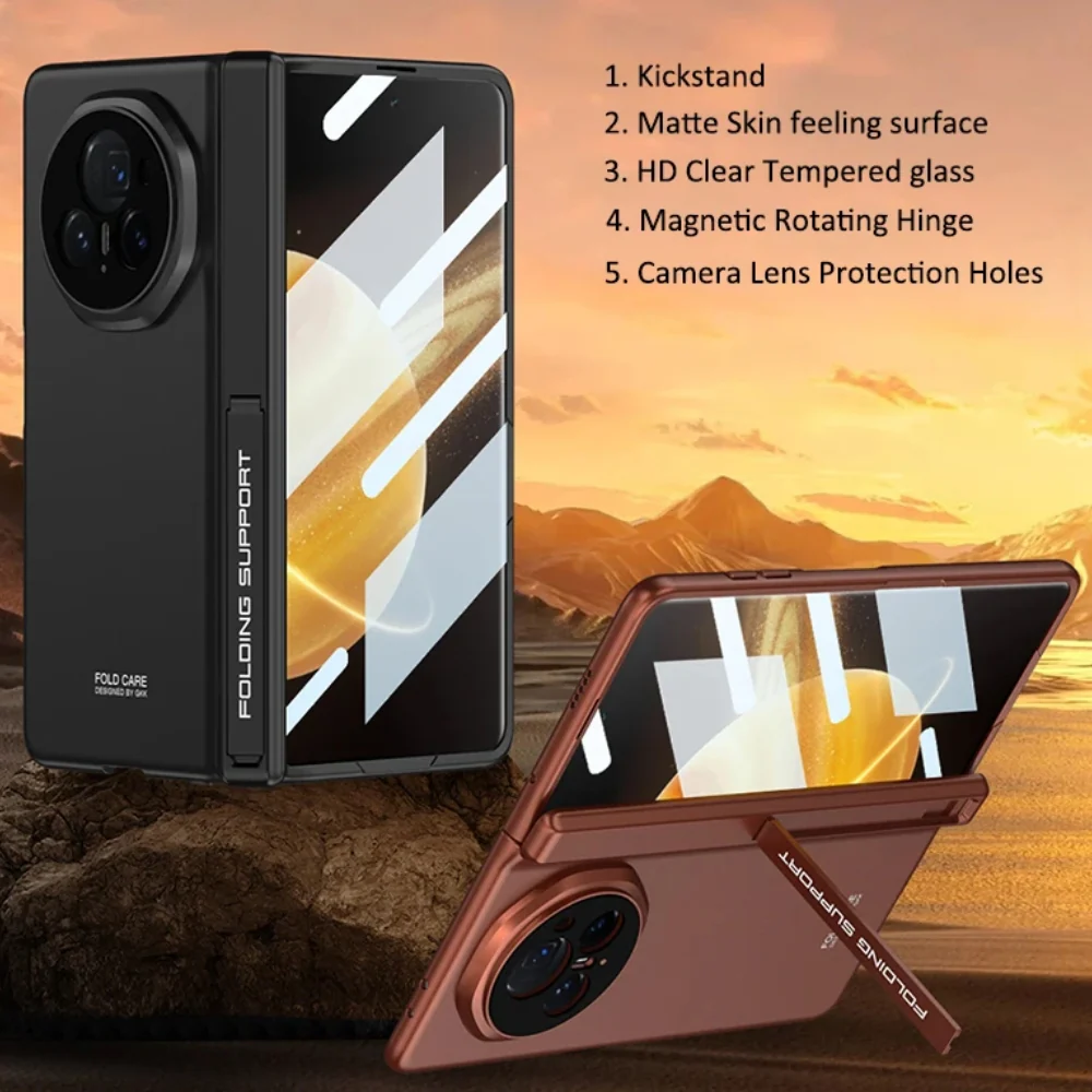 Honor Magic V3 - Electroplated Frame Side Wrap Stand Shockproof Protective Case - Image 6