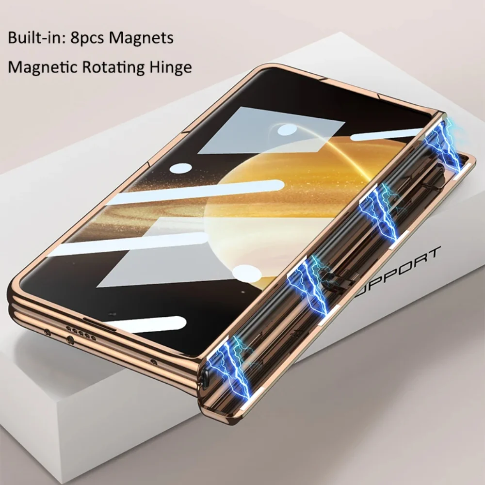 Honor Magic V3 - Electroplated Frame Side Wrap Stand Shockproof Protective Case - Image 7