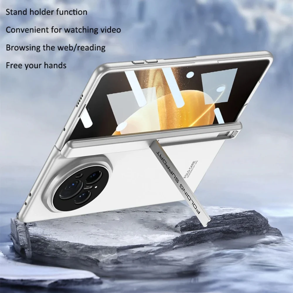 Honor Magic V3 - Electroplated Frame Side Wrap Stand Shockproof Protective Case - Image 8