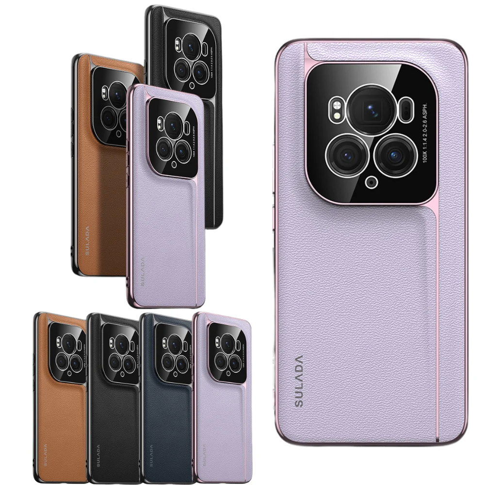 Honor Magic6 / Magic6 Pro / Magic6 Ultimate - Frameless Top Layer Cowhide Leather + PC Phone Case