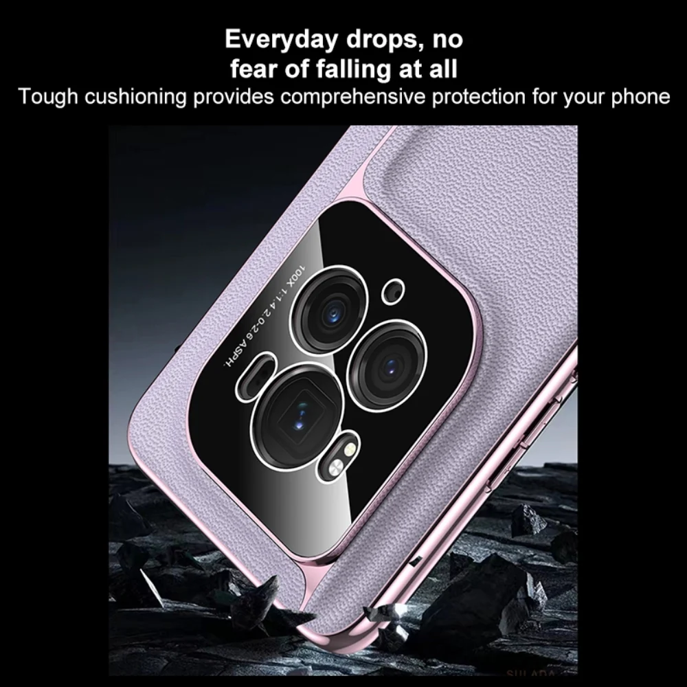 Honor Magic6 / Magic6 Pro / Magic6 Ultimate - Frameless Top Layer Cowhide Leather + PC Phone Case - Image 10
