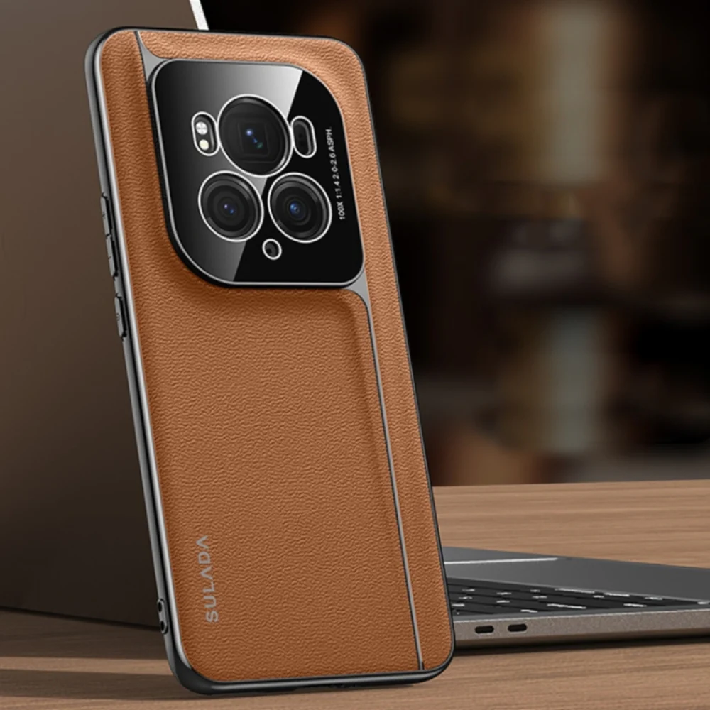 Honor Magic6 / Magic6 Pro / Magic6 Ultimate - Frameless Top Layer Cowhide Leather + PC Phone Case - Image 5